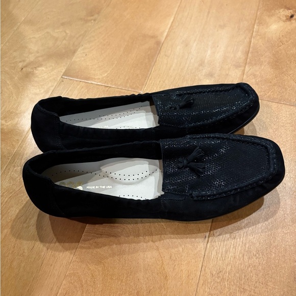 SAS Hope Onyx loafers shoes suede leather 10N black - Picture 2 of 8